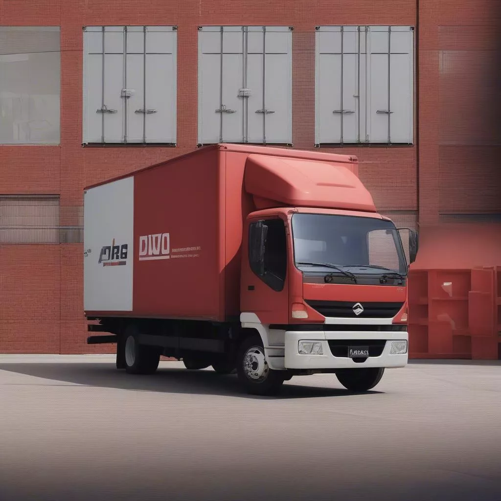 Red Daewoo Prima Truck