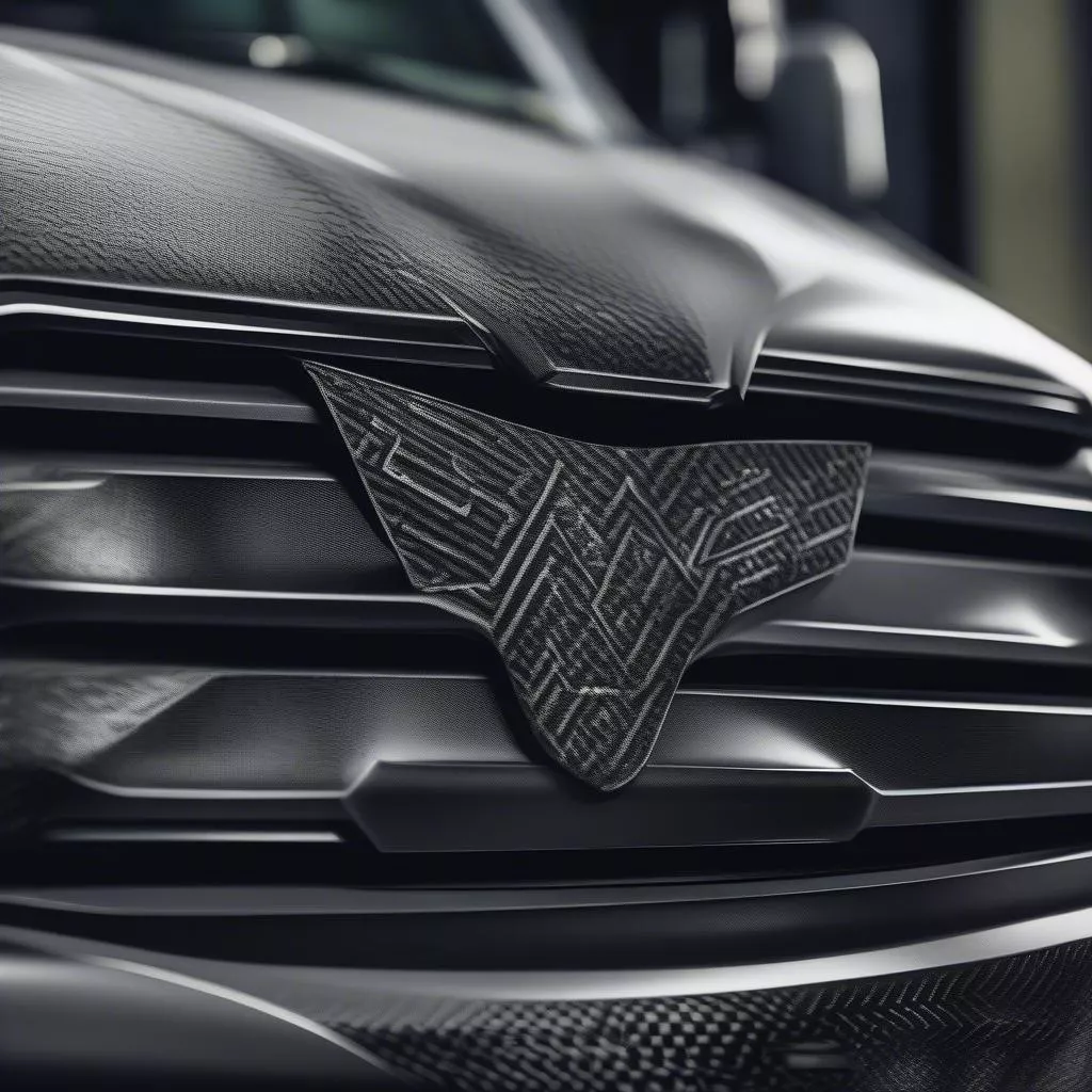 xe tải dán decal carbon phong cách