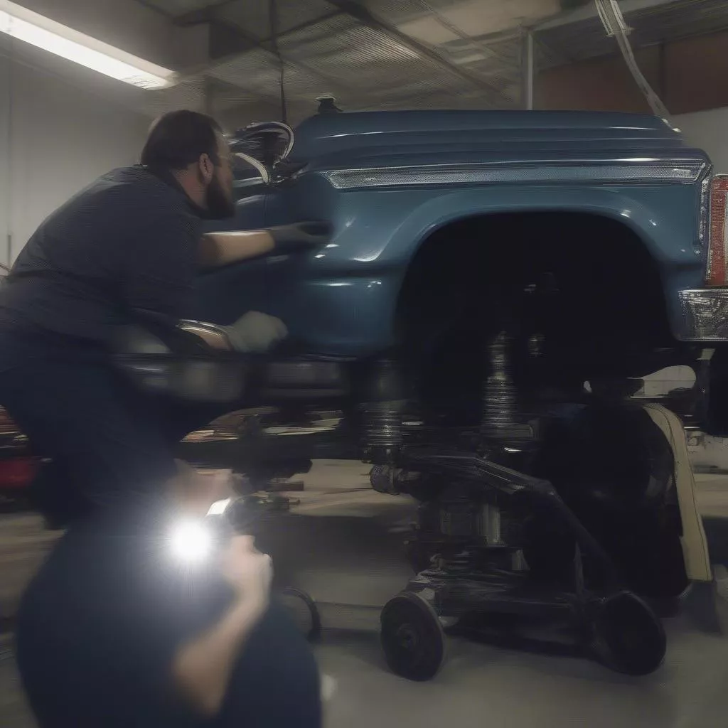 Xe tải đang kiểm tra