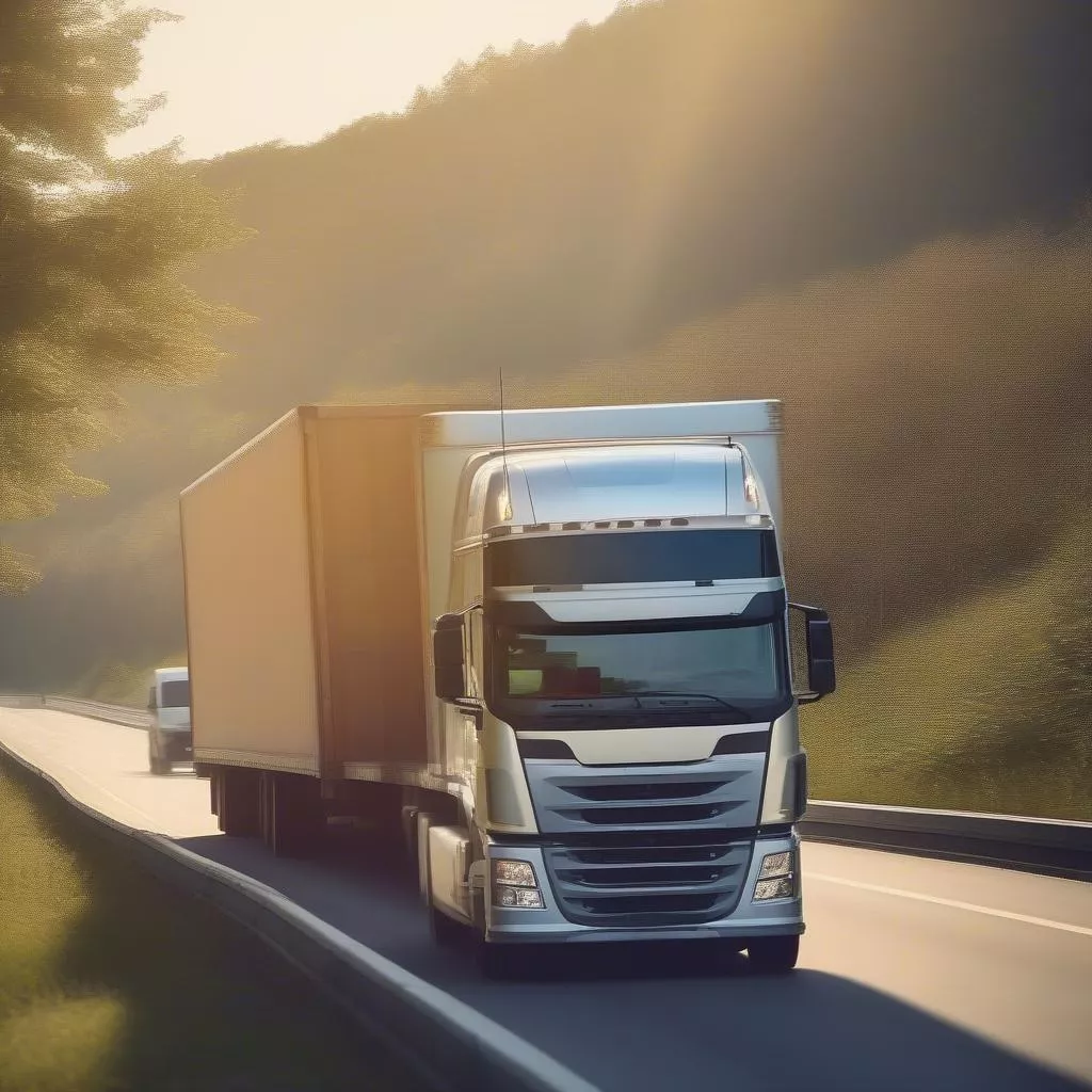 xe tải đang vận chuyển