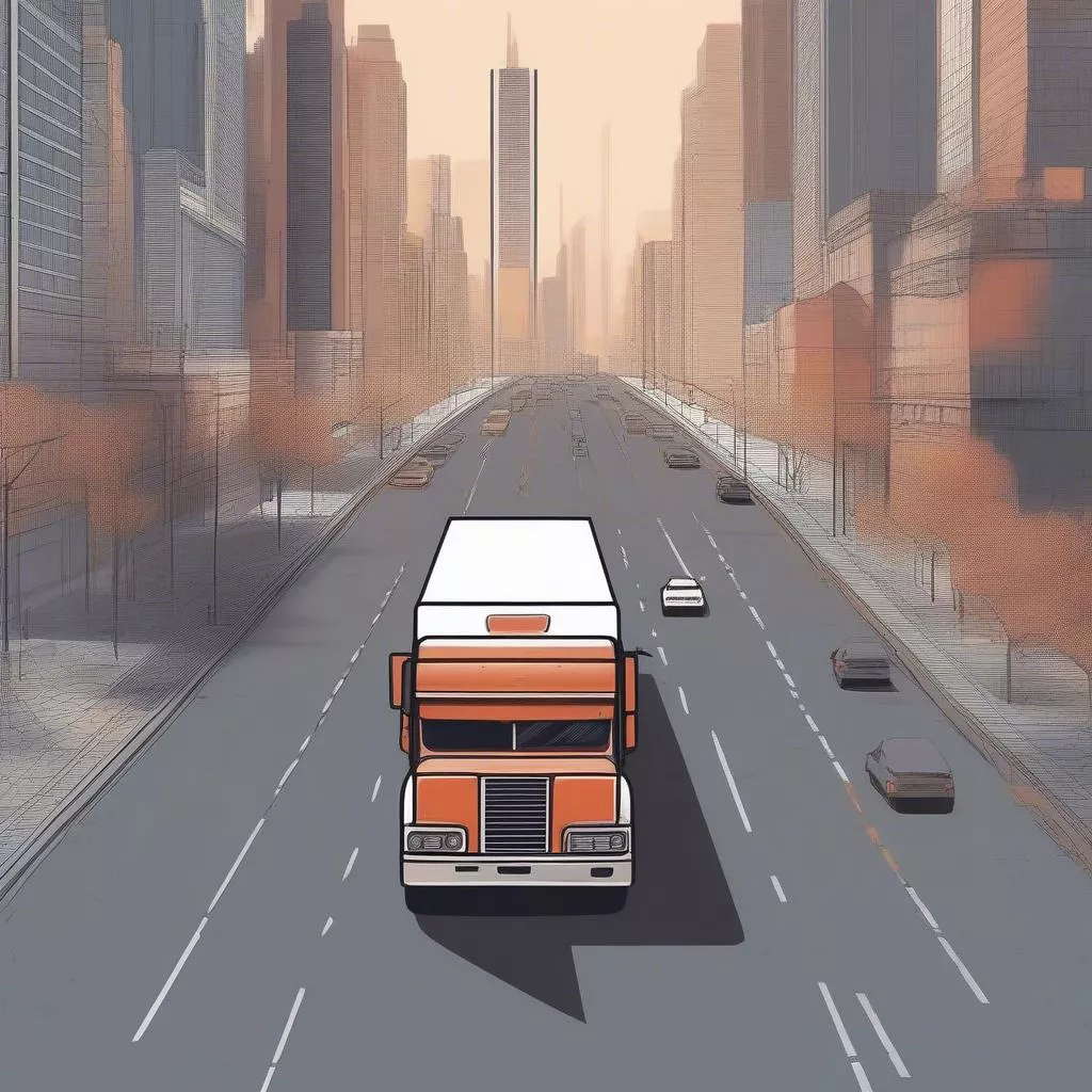 Xe tải đi đường xa lạ