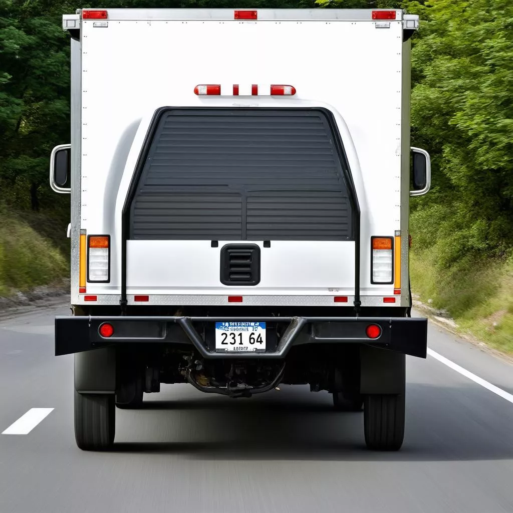 Truck driving on the road