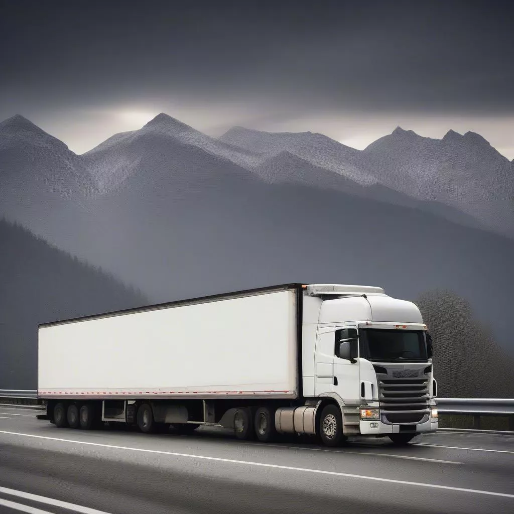 Xe tải đông lạnh cũ vận chuyển hàng hóa