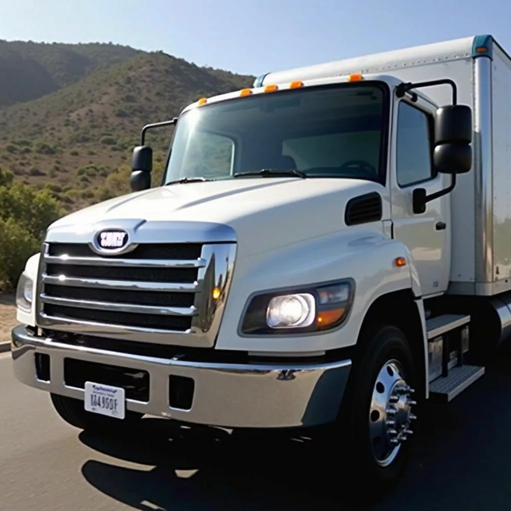 Truck with installed Zhipat license plate reflectors