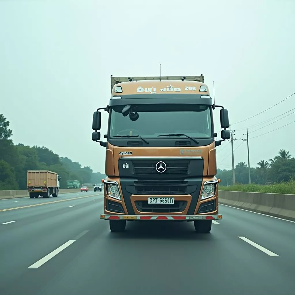 Xe Tai Ha Noi truck transporting goods