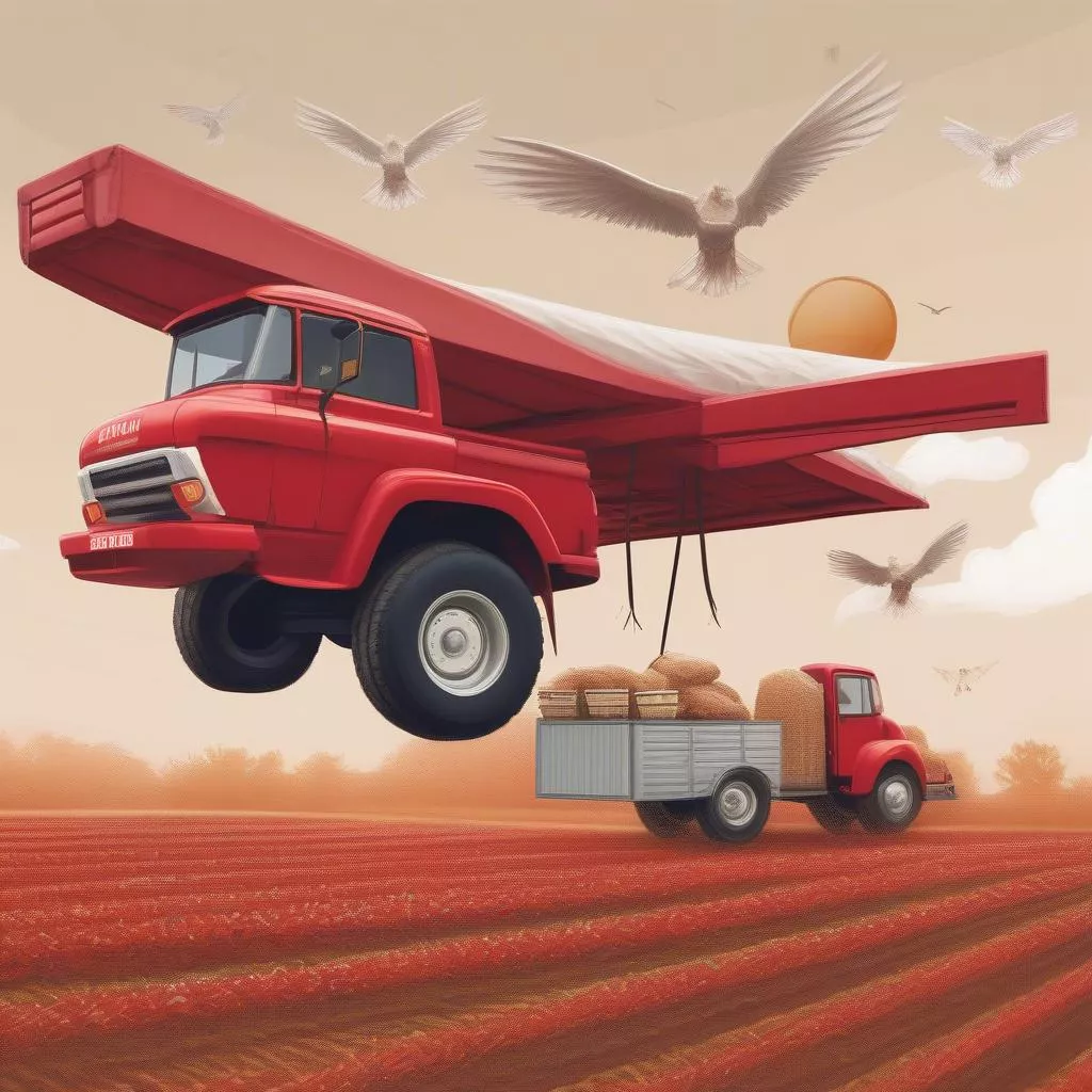 Winged Truck Carrying Agricultural Goods