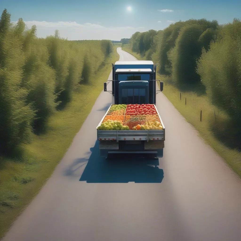 Camion che trasporta prodotti agricoli