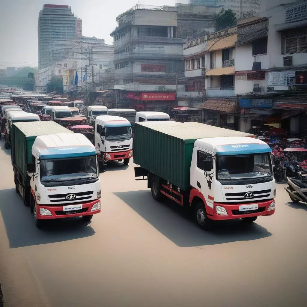 Hyundai truck in Hanoi