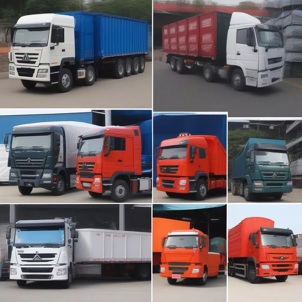 Xe Howo 3 chân với nhiều loại thùng