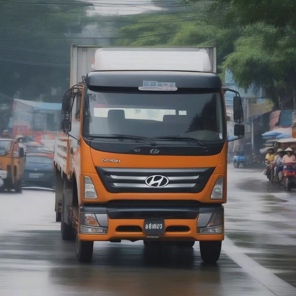 Hyundai truck in Hanoi