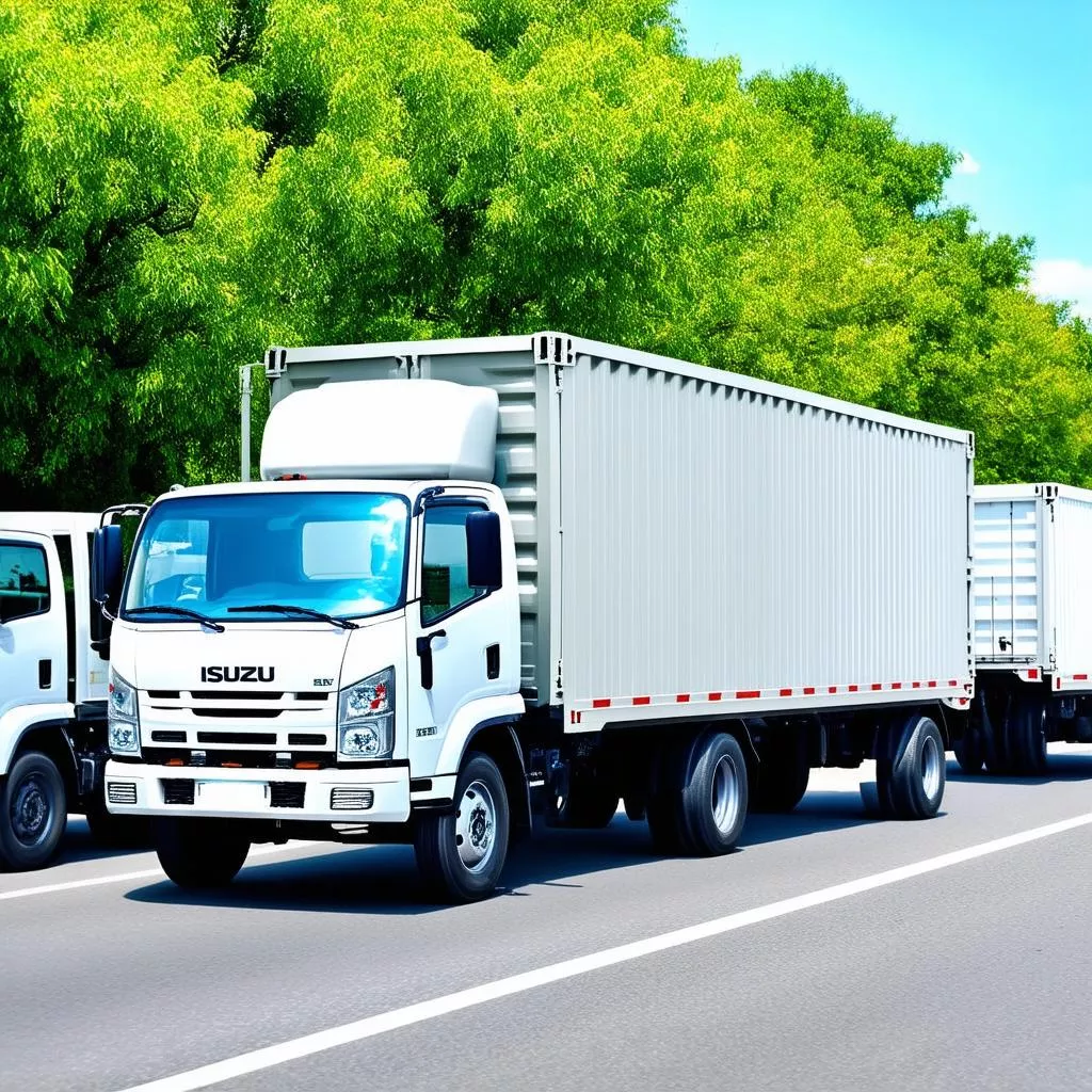 Xe Tải Isuzu 4.8 Tấn Thùng Kín Vận Chuyển Hàng Hóa