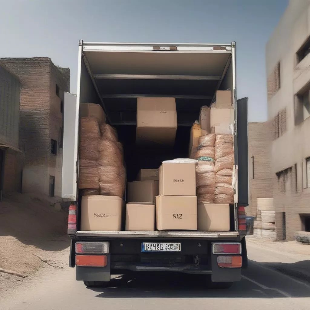 Truk Bak Tertutup K250 dengan Muatan Berlebih