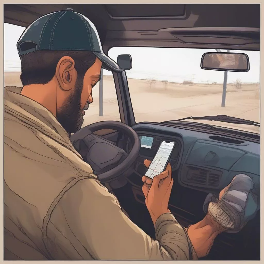 Xe tải kết nối điện thoại