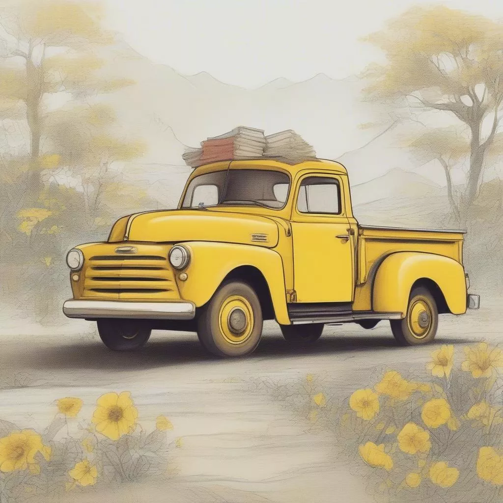 Xe tải màu vàng đất, phù hợp với người mệnh Thổ