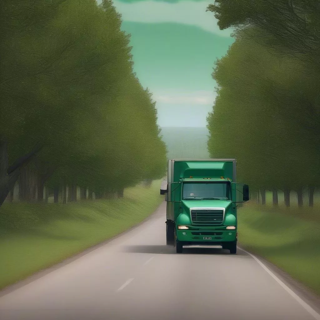 Xe tải màu xanh lá