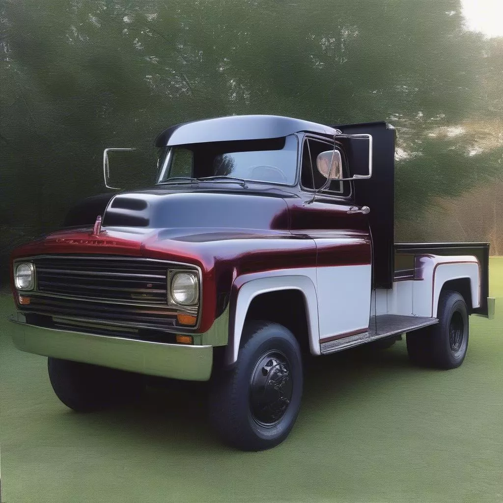 Camião com pintura nova e brilhante