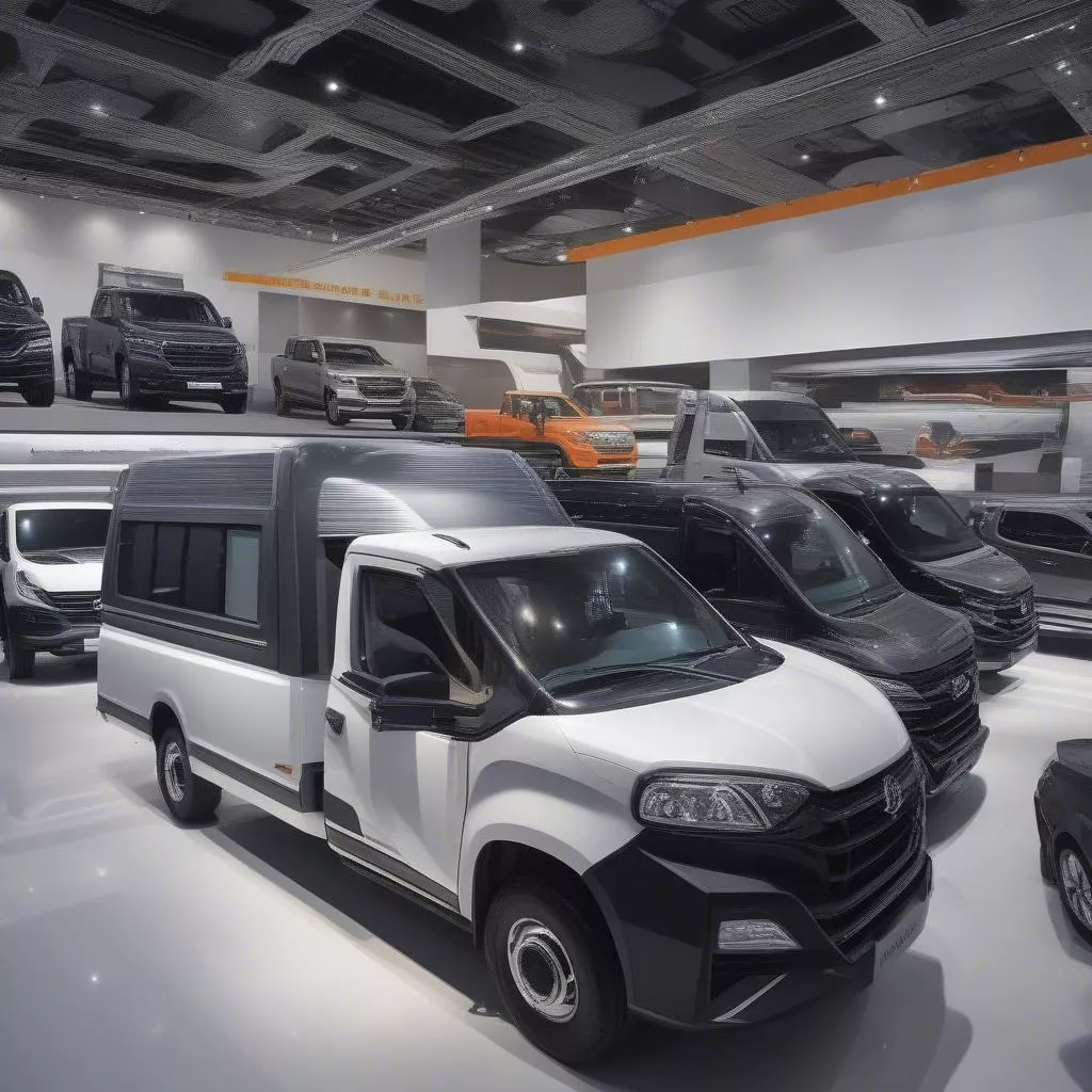 Xe tải mới trưng bày tại showroom