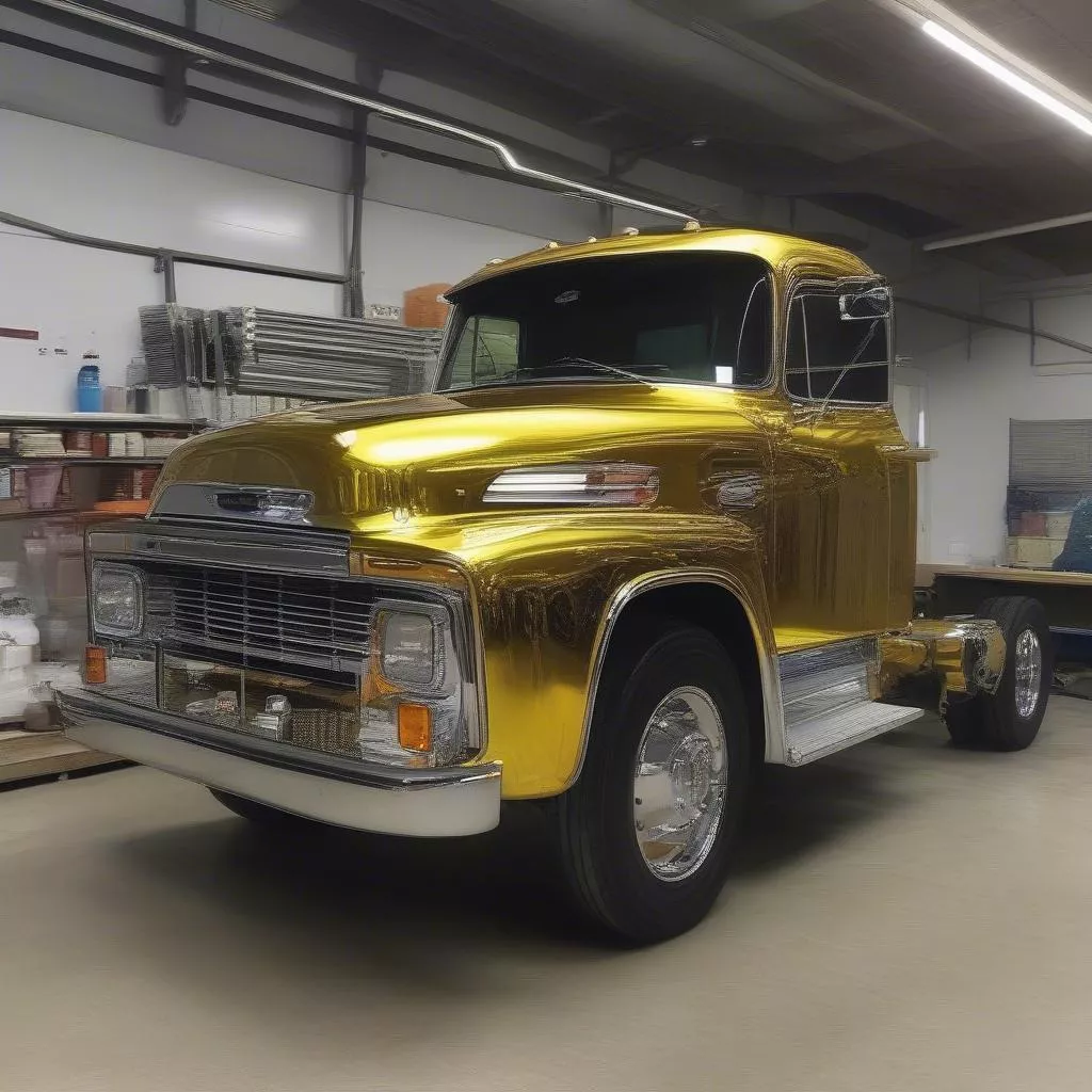 Xe tải sau khi sơn