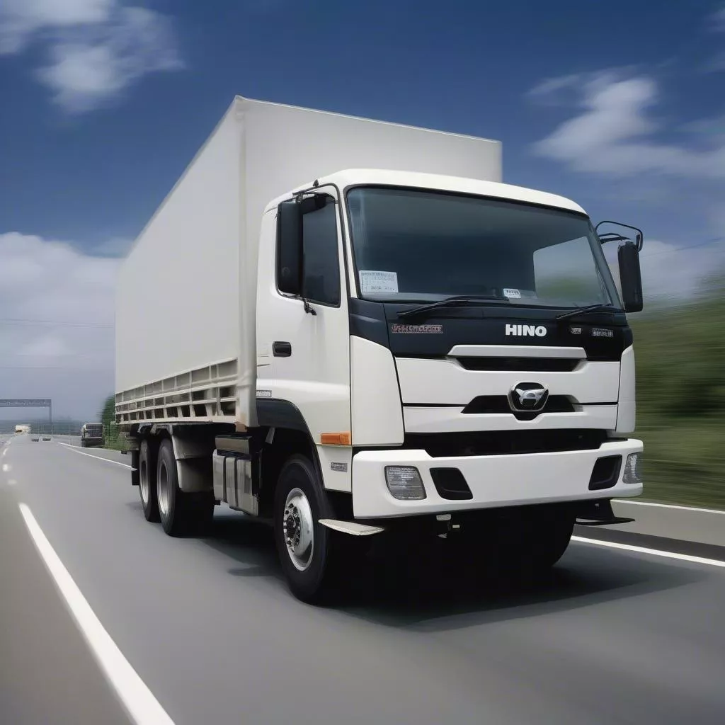 Hino 500 heavy truck on the highway
