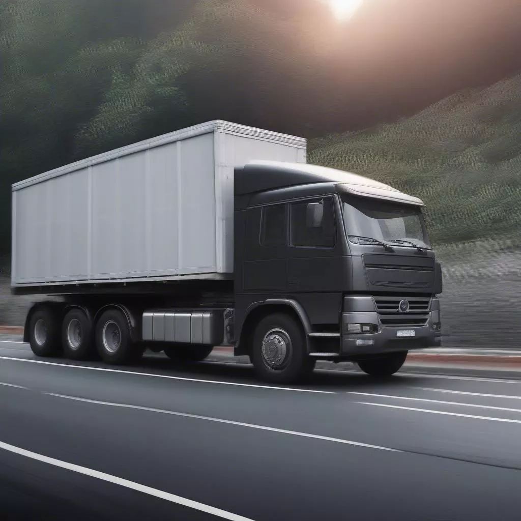 Camião pesado transportando mercadorias