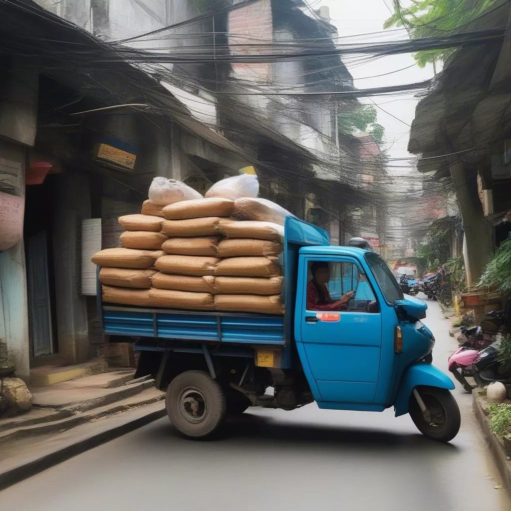 Xe tải nhỏ vận chuyển hàng hóa