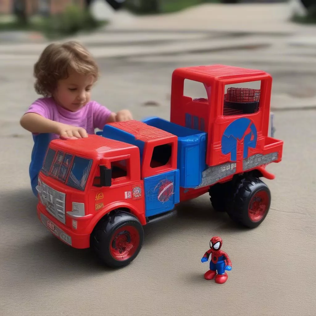 बच्चों के लिए स्पाइडर मैन ट्रक