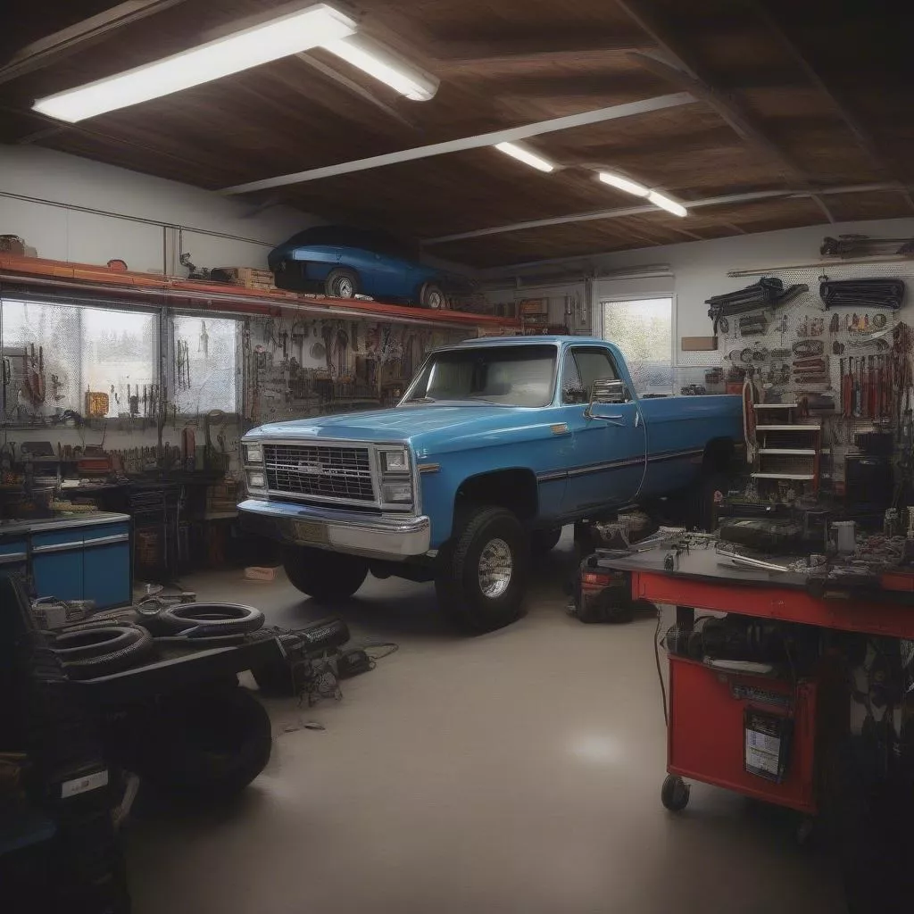 Truck in a Garage