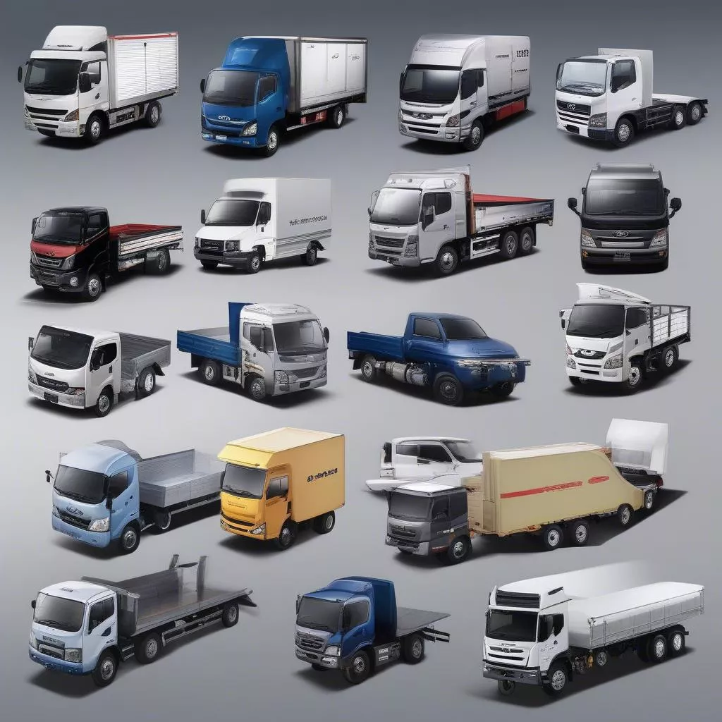 LKW-Modelle von Thaco, Hyundai, Hino bei Xe Tải Hà Nội