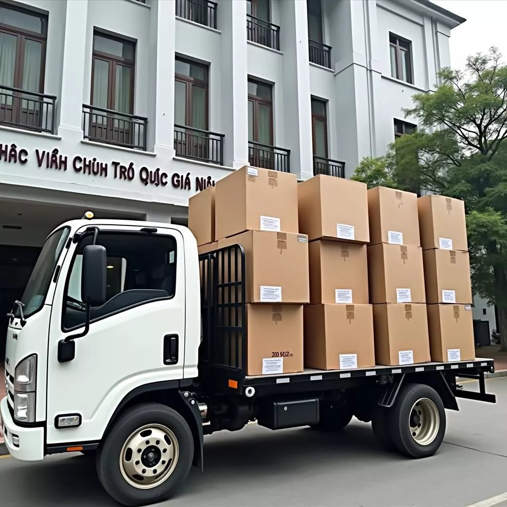 Vận Chuyển Niềm Tin: Hành Trình Xe Tải Chở Sách Về Nhà Sách Học Viện Chính Trị Quốc Gia