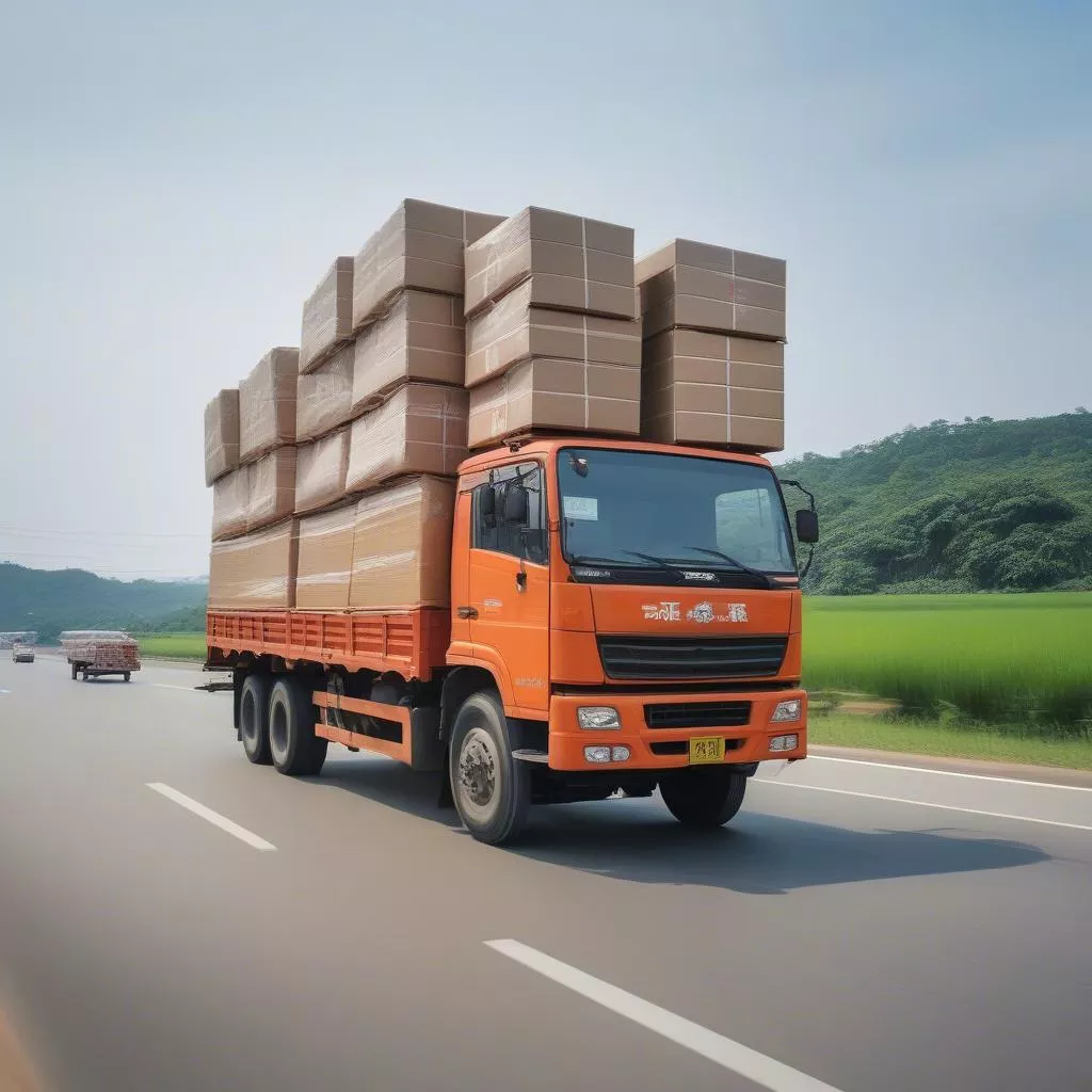 Xe tải Tín Phượng vận chuyển hàng hóa