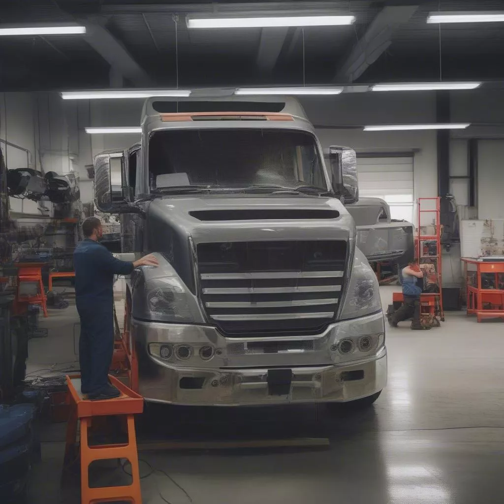 Trung Thuong tow truck recovering a broken down truck
