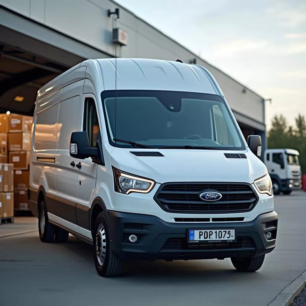Van truck with lucky license plate