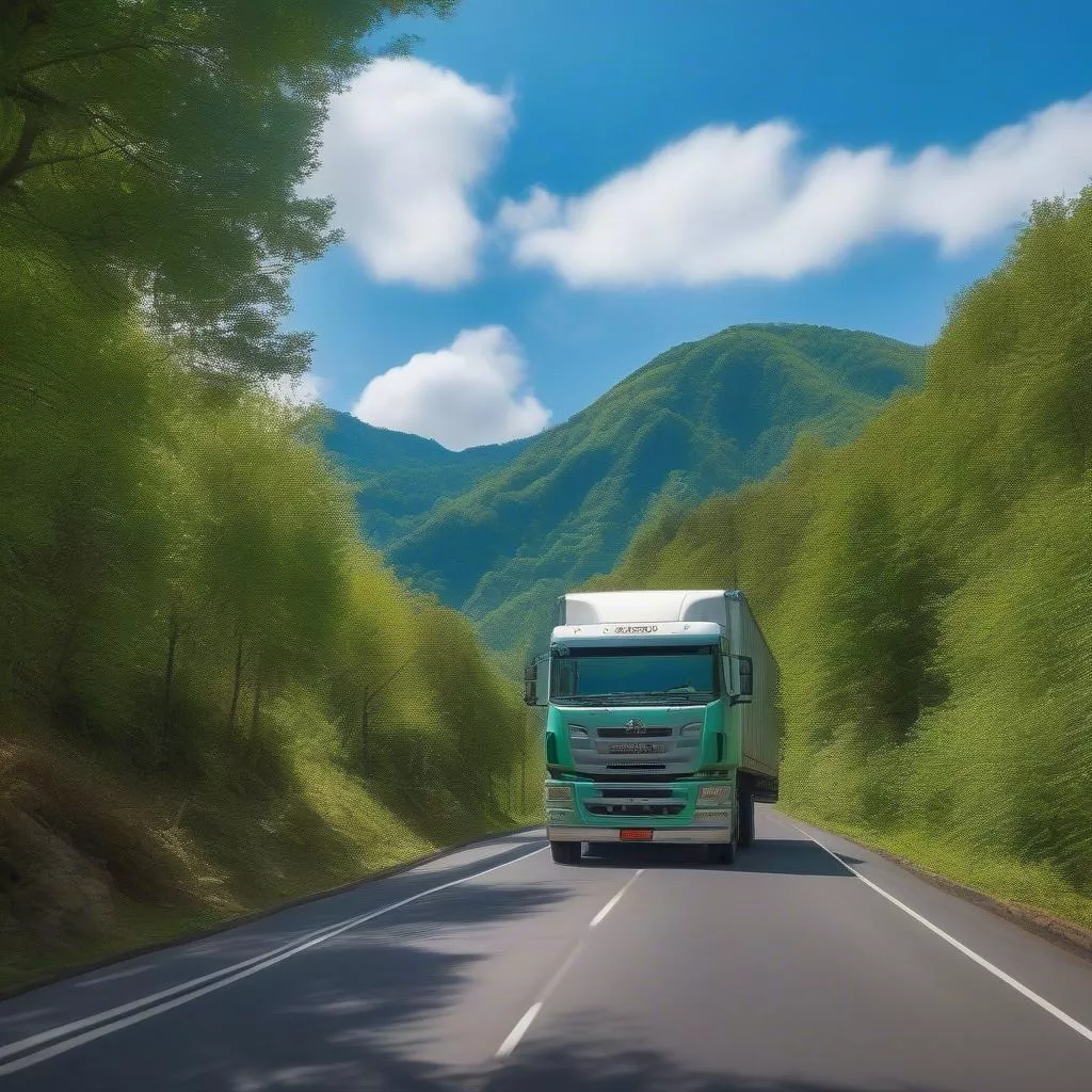 Truk mengangkut barang