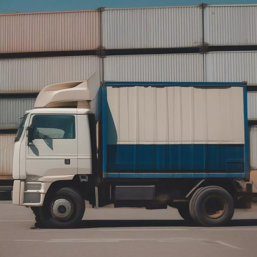 Truck transporting goods