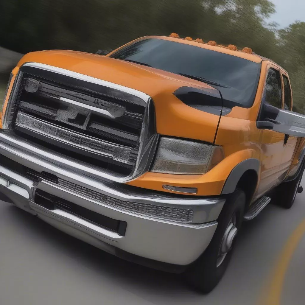 Camion de transport avec une belle plaque d'immatriculation