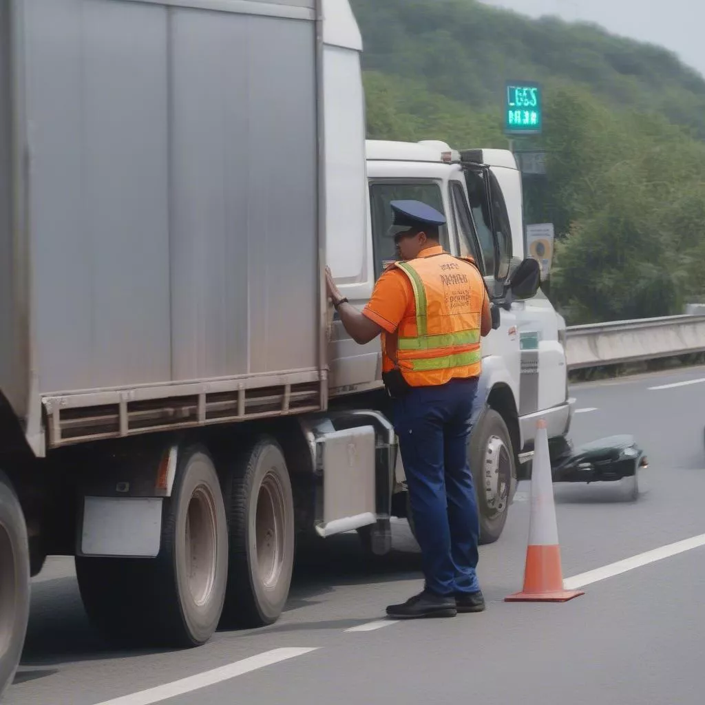 Camião a cometer uma infração