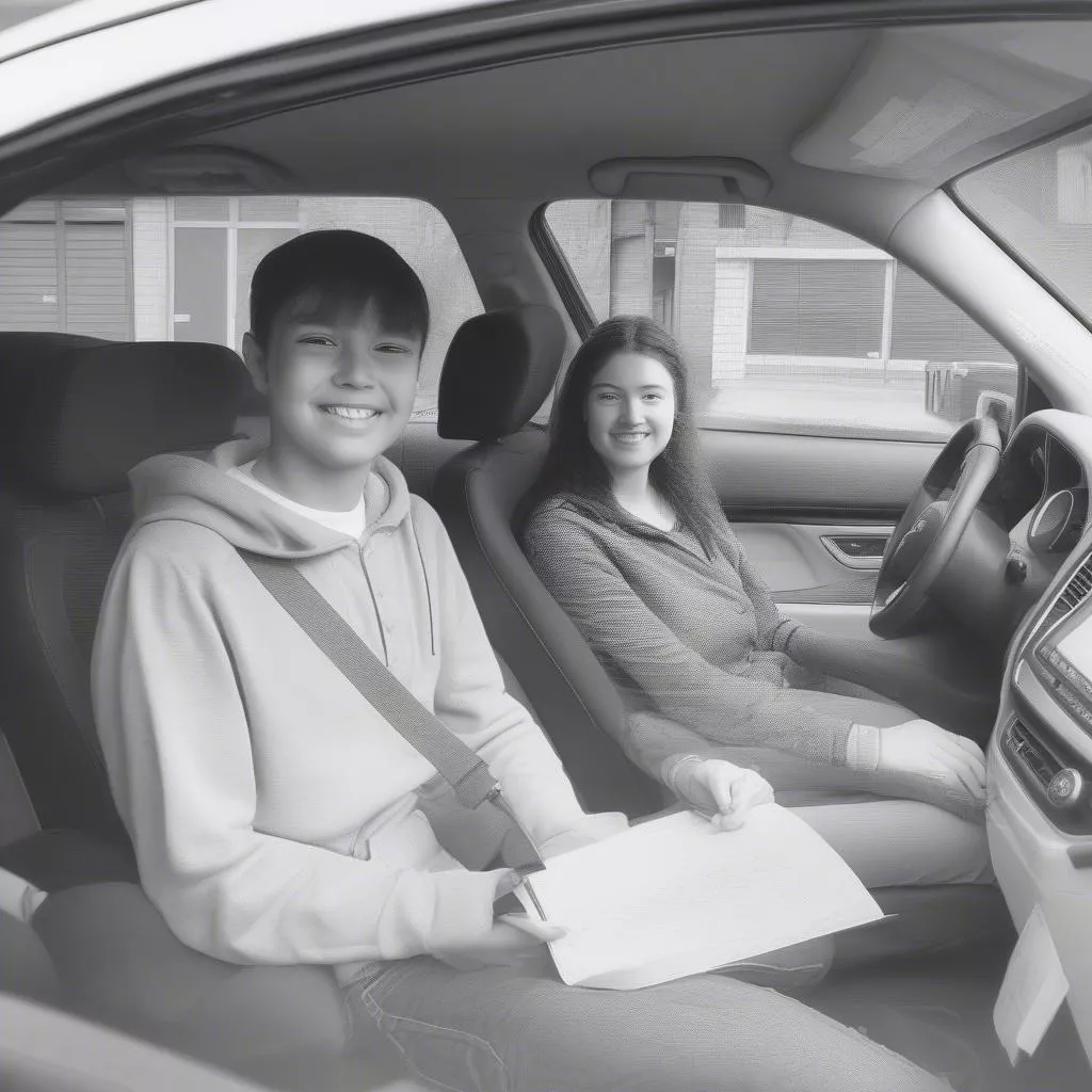 Modern driving school vehicles