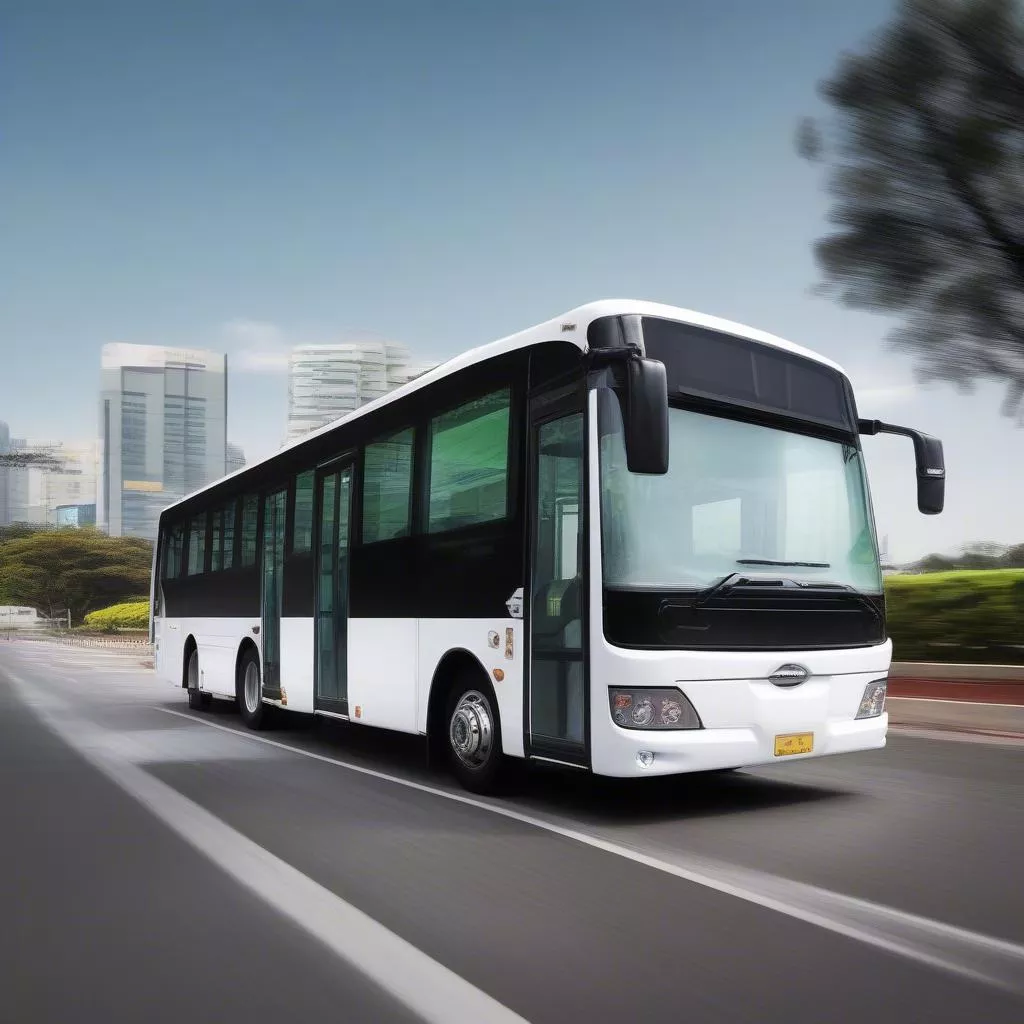 Xe khách Thaco 47 chỗ vận hành trên đường