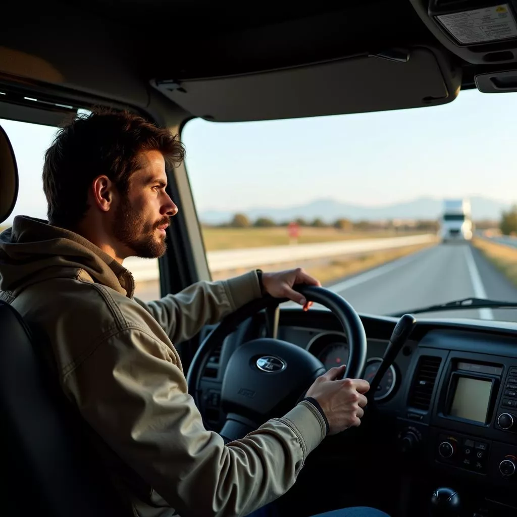 Bác tài lái xe tải