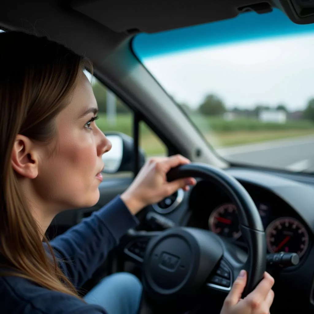 Driver focused on safe driving