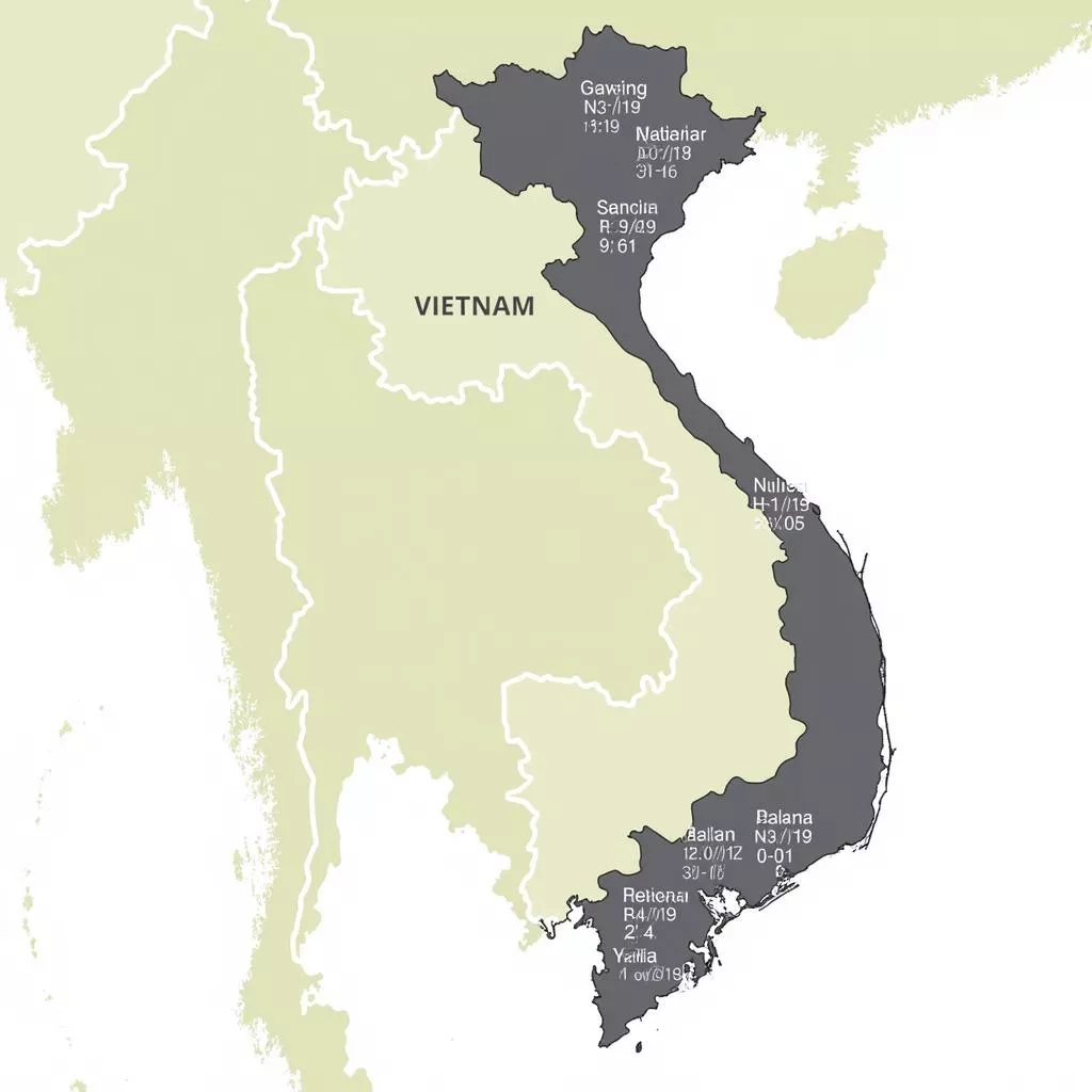 Mapa das matrículas do Vietname