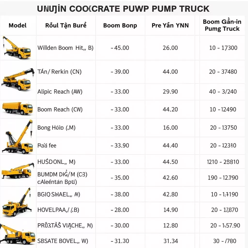 Bảng giá xe bơm bê tông Junjin