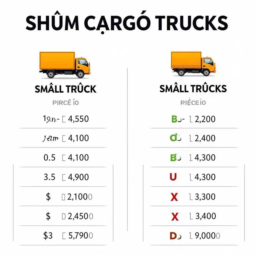 小型货车价格表