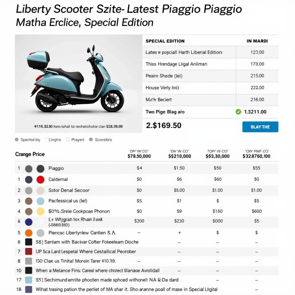 Latest Piaggio Liberty Price List in Hanoi