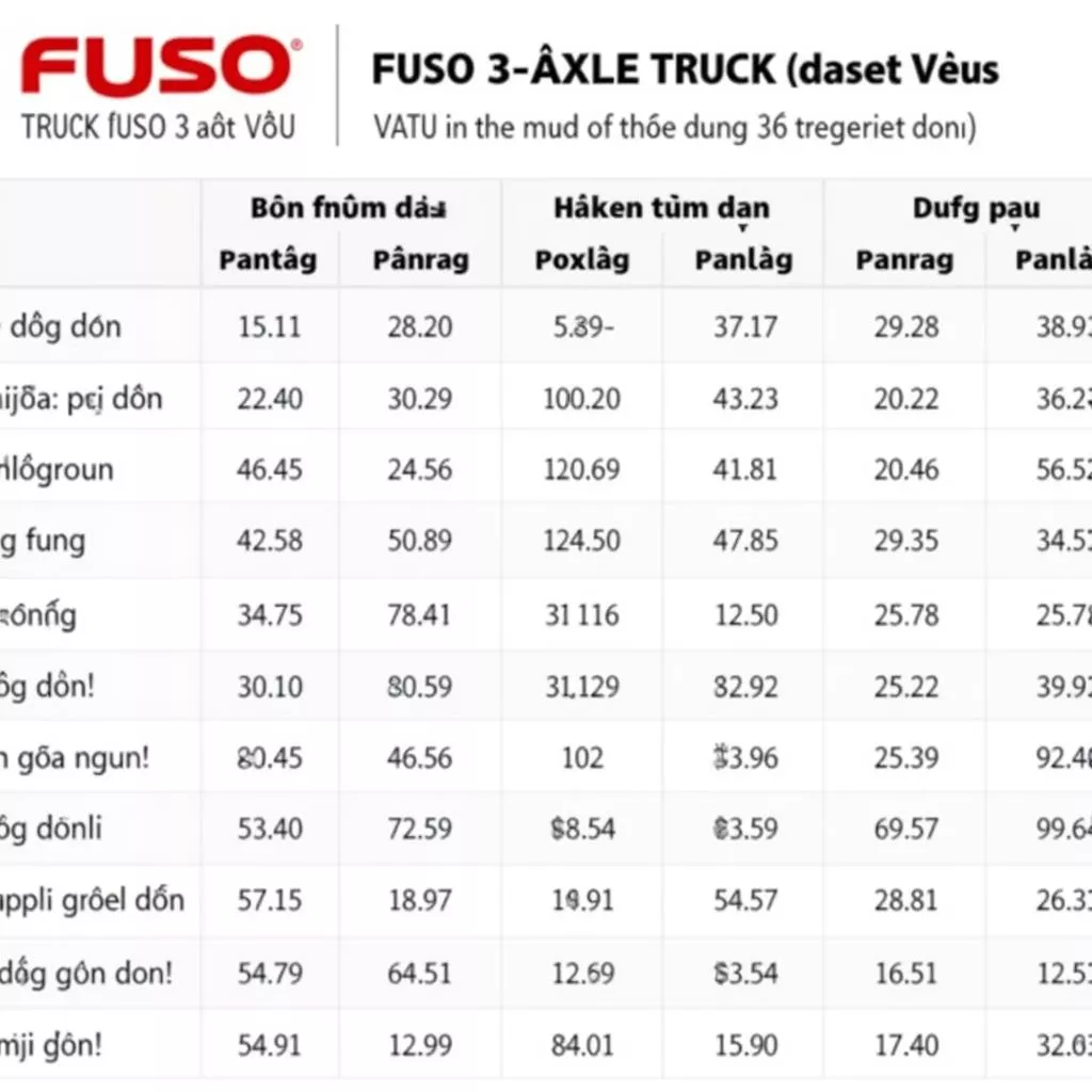 Bảng giá xe tải Fuso 3 chân