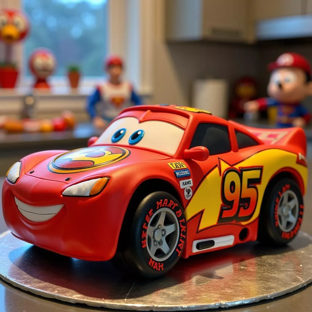 3D superhero car birthday cake
