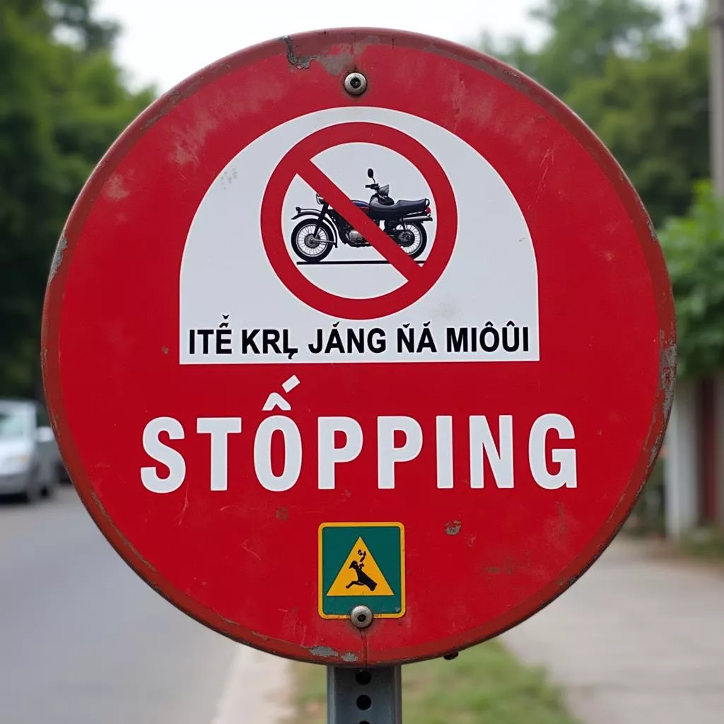 No stopping or parking sign