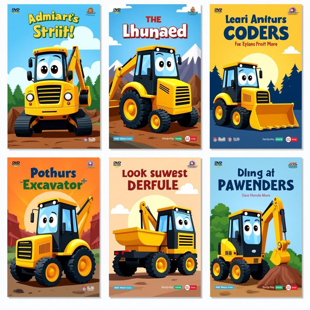Excavator Cartoons: A Colorful World for Kids