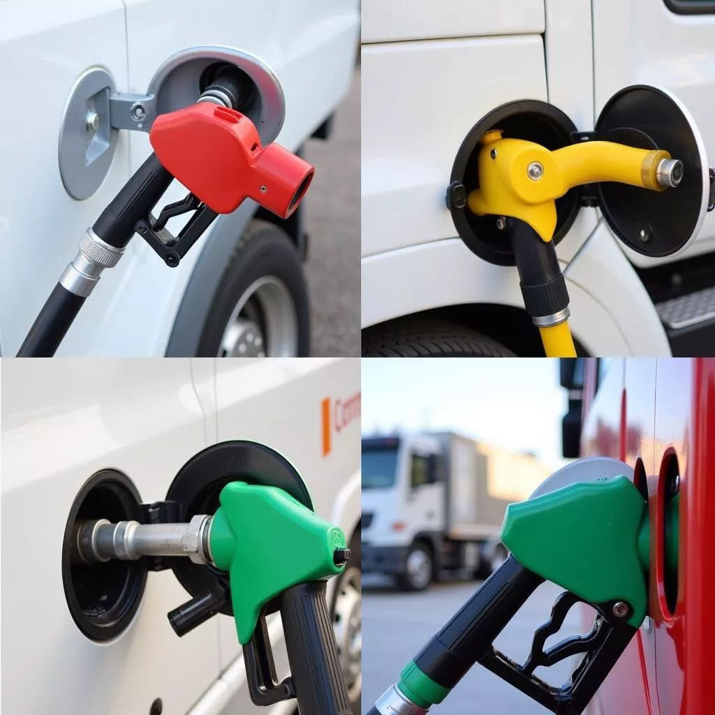 Verschiedene Zapfpistolen für LKW
