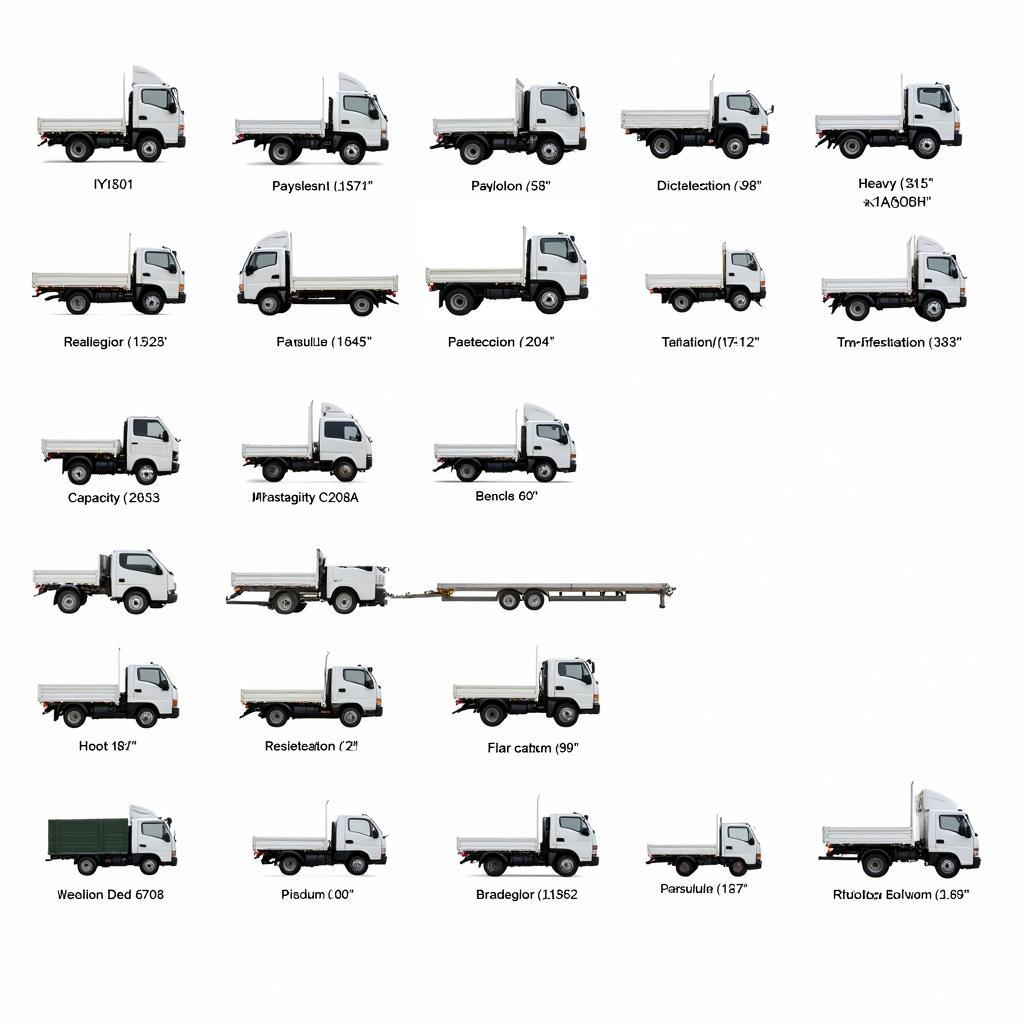 Various types of trucks